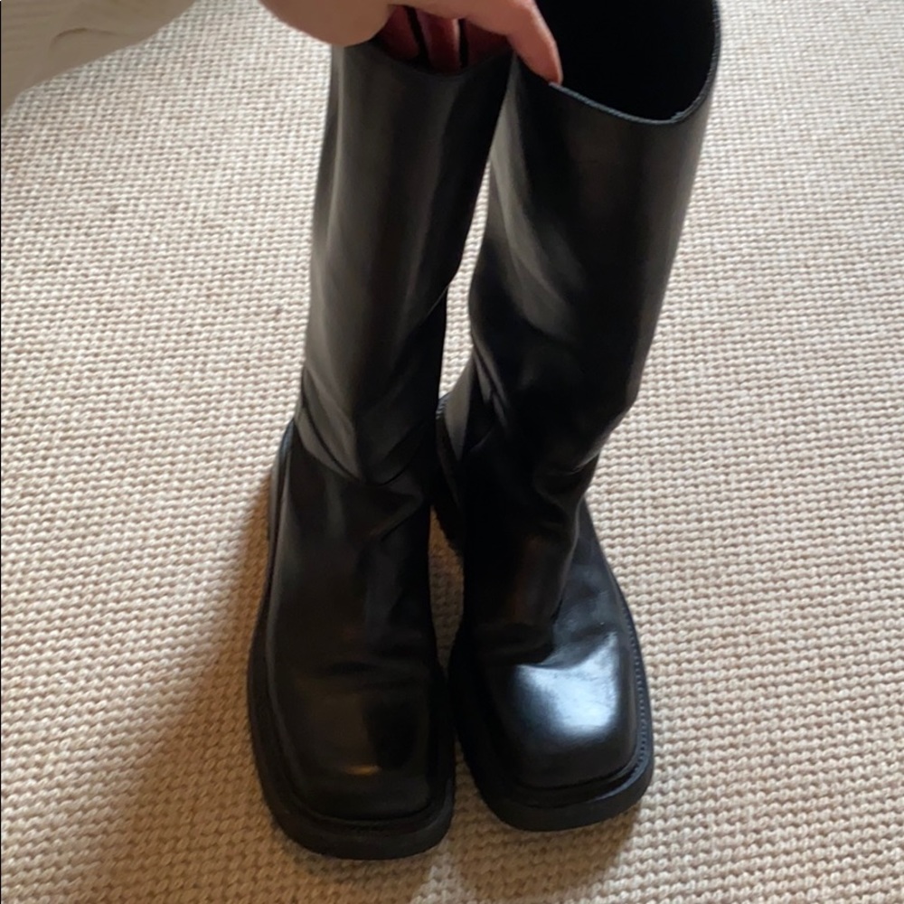 leather prada boots